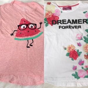 2 Girls tops size 7-8-M
